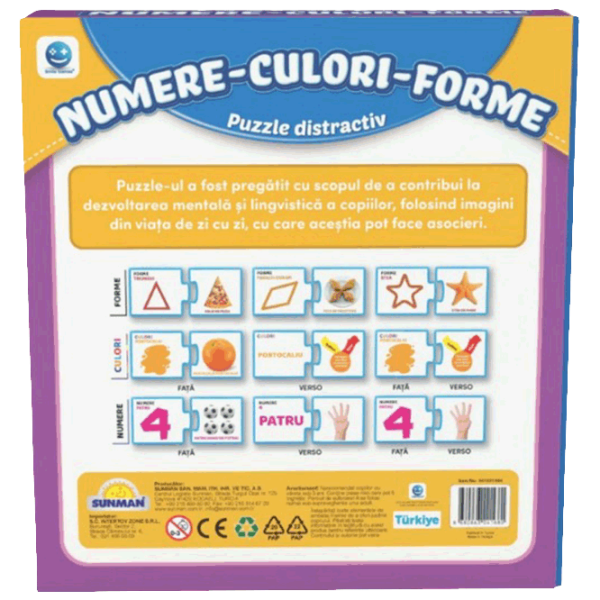 Puzzle Noriel Numere-culori-forme (S01001444) Numărul de piese: 60, Vârsta recomandată: 3+ photo 2