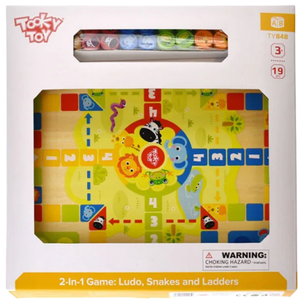 Joc de masă Tooky Toy 2 in 1 Ludo Snakes Ludo, 3+