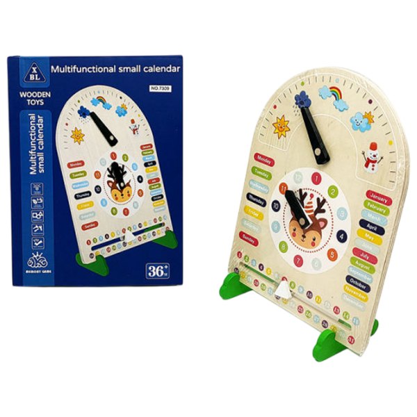 Joc educativ New World Calendar with clock Joc de logică, 2+ photo 1