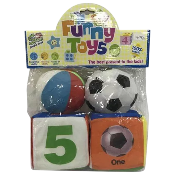 Joc educativ New World Funny Toys Set de cuburi, 1+