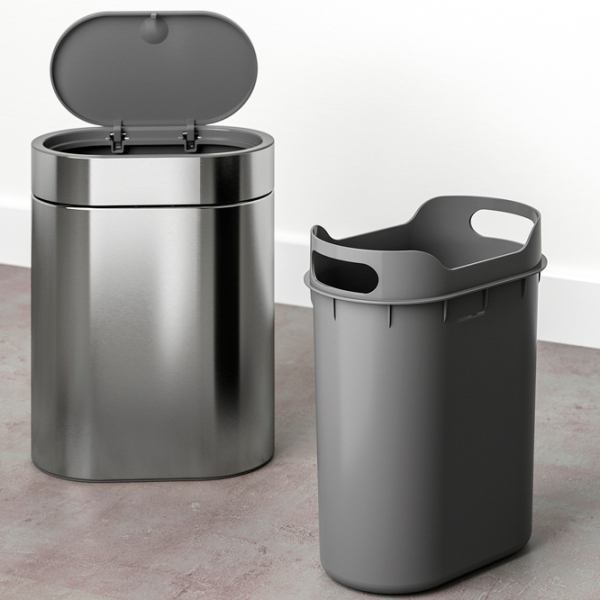 Coș de gunoi Ikea Brogrund Silver Inox, 4l photo 3