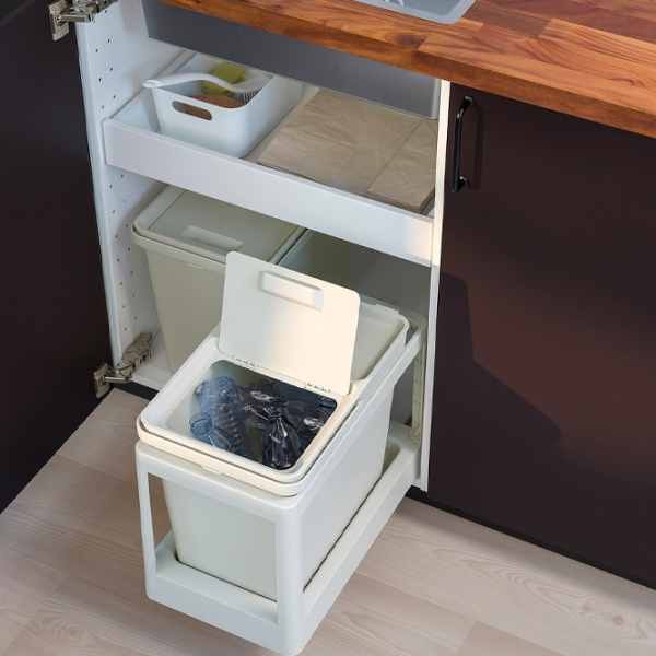 Coș de gunoi Ikea Hallbar Light Gray Plastic, 22l photo 2