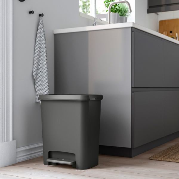 Coș de gunoi Ikea Knockla Dark Gray Plastic, 25l photo 2