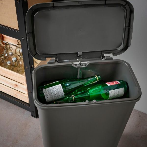 Coș de gunoi Ikea Knockla Dark Gray Plastic, 50l photo 1
