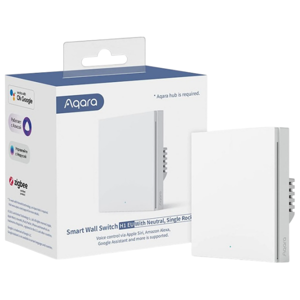 Умный переключатель Aqara Smart Wall Switch H1 (fara Nul, Single rocker) Белый  photo 5
