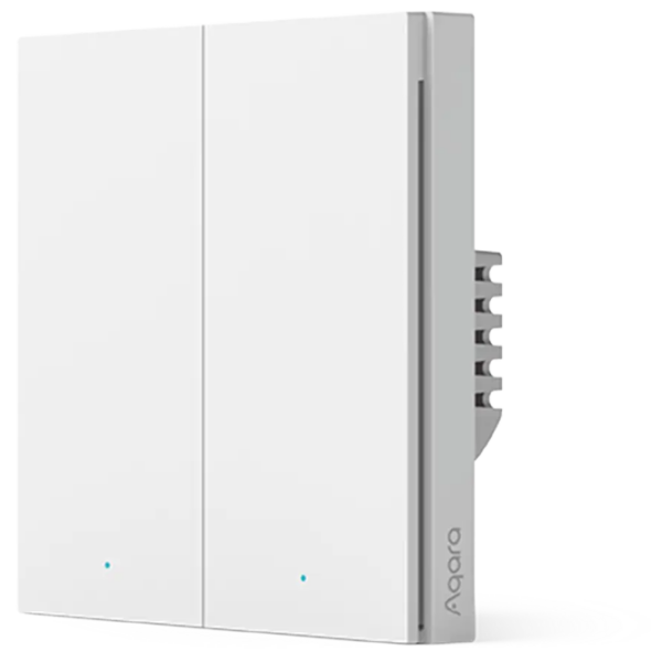 Întrerupător inteligent Aqara Smart Wall Switch H1 (fara Nul, Double rocker) White  photo 1