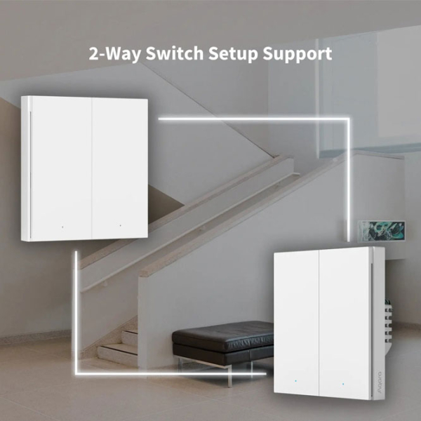 Întrerupător inteligent Aqara Smart Wall Switch H1 (fara Nul, Double rocker) White  photo 5