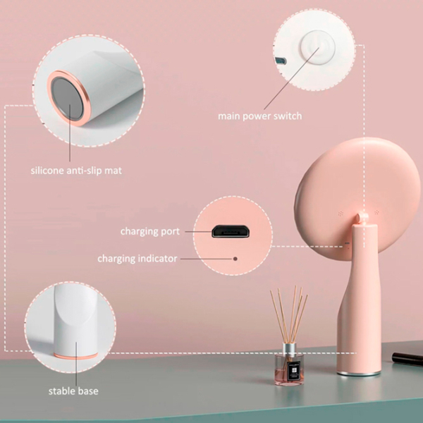 Oglindă de machiaj LED Mirror X320 Pink Grey  photo 6