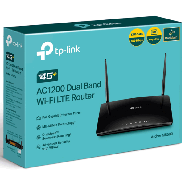 Wi-Fi Router TP-Link Archer MR500 Black Versiune Wi-Fi: 802.11 ax/ac/n/a/b/g photo 6