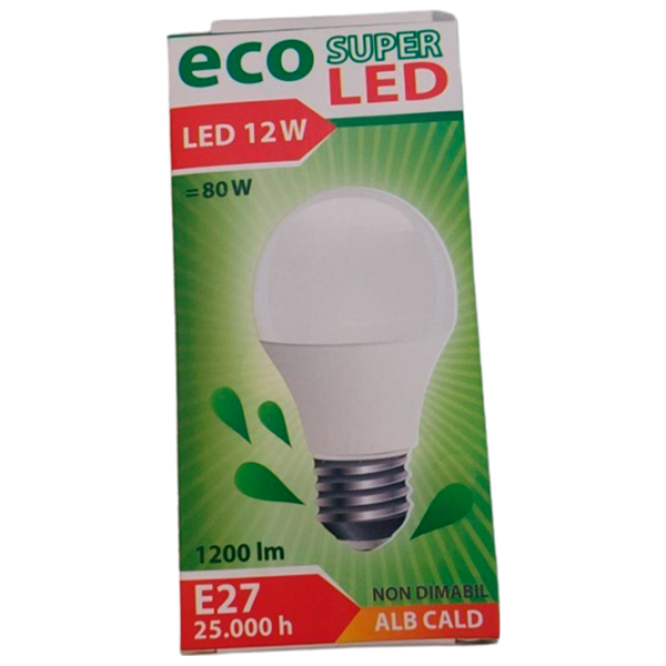 Set becuri LED Eco Super Led A60  E27 | 12 W | Yellow photo 2