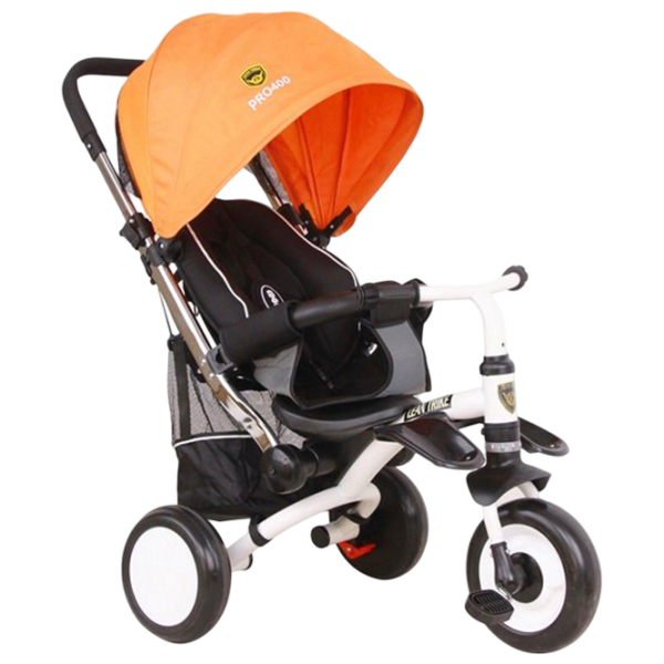 Triciclu LeanToys Pro400 Orange  Oțel / Pentru copii photo 1
