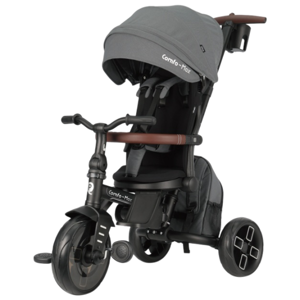 Triciclu Qplay Comfo Max Gray  Metal / Pentru copii photo 1