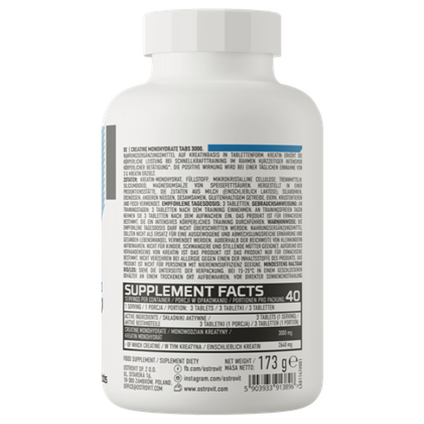 Creatină OstroVit Monohydrate 3000 (5903933913896) 120 photo 3