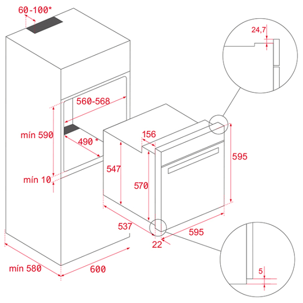 Cuptor încorporabil Teka HLB 8400 WH White A+, 71 l photo 10