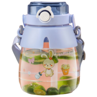 Sticlă pentru apă Sanvcat Double Drink Tiritan Sports Pot Belly Cup Blue 1.3l