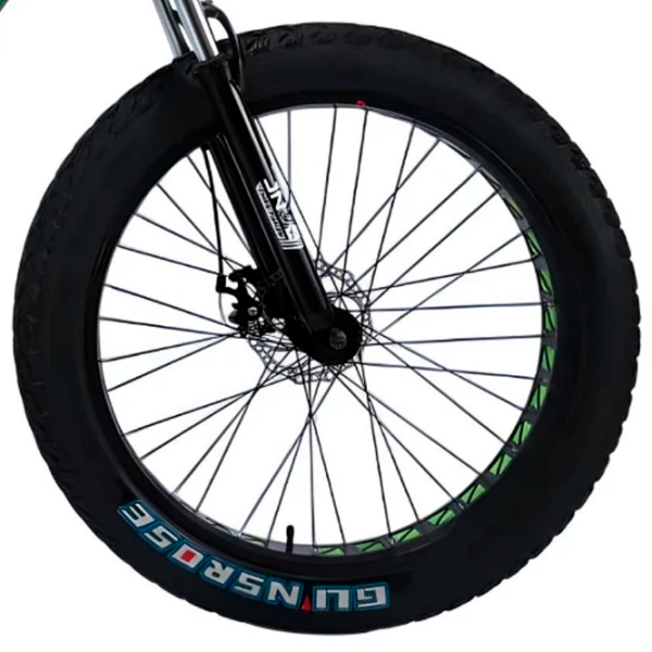 Bicicletă Frike Gunsrose Fatbike 24" 15" Green Black Aluminiu / Pentru adulți photo 5