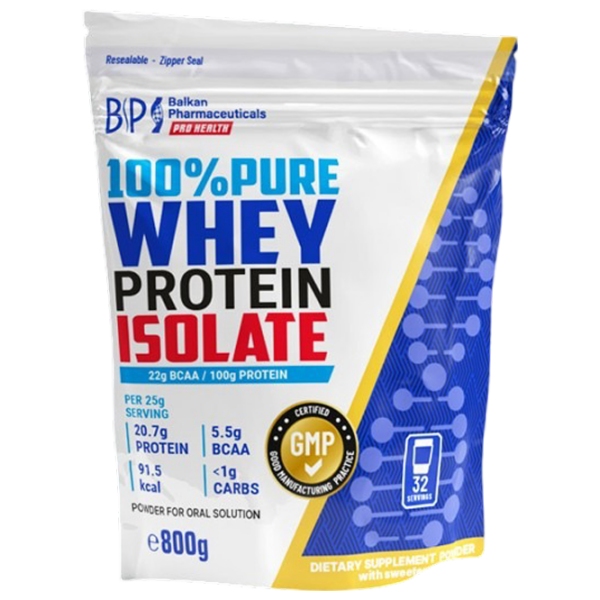 Proteină Balkan Pharmaceuticals 100% Pure Whey Protein Isolate 800 g Fără gust | praf photo 1