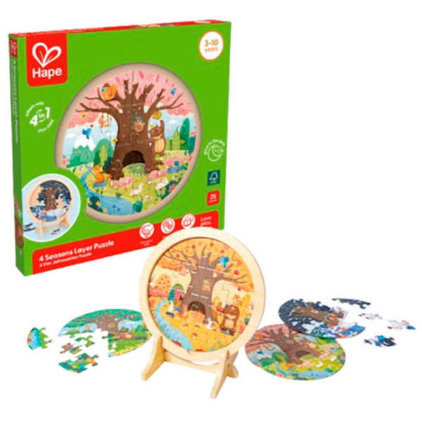 Puzzle Hape Anotimpurile (E1653) Numărul de piese: 25, Vârsta recomandată: 3+ photo 1