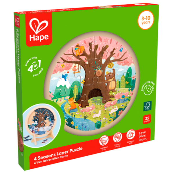 Puzzle Hape Anotimpurile (E1653) Numărul de piese: 25, Vârsta recomandată: 3+ photo 2