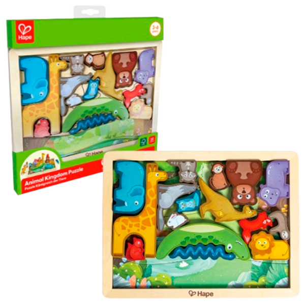 Puzzle Hape Regatul animalelor (E1656) Количество деталей: 16, Рекомендуемый возраст: 3+ photo 1