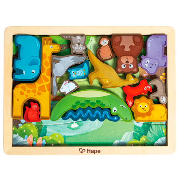 Puzzle Hape Regatul animalelor (E1656) Количество деталей: 16, Рекомендуемый возраст: 3+ photo 3