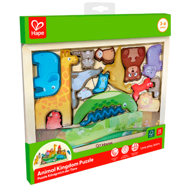 Puzzle Hape Regatul animalelor (E1656) Количество деталей: 16, Рекомендуемый возраст: 3+ photo 5