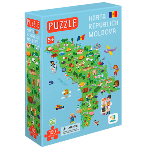Puzzle DoDo Карта Молдовы (300634) Количество деталей: 100, Рекомендуемый возраст: 1+ photo 3