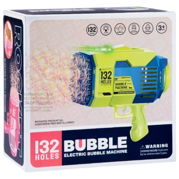Мыльные пузыри Bubble Gun 132 Hole Зеленый , , 3+ photo 1
