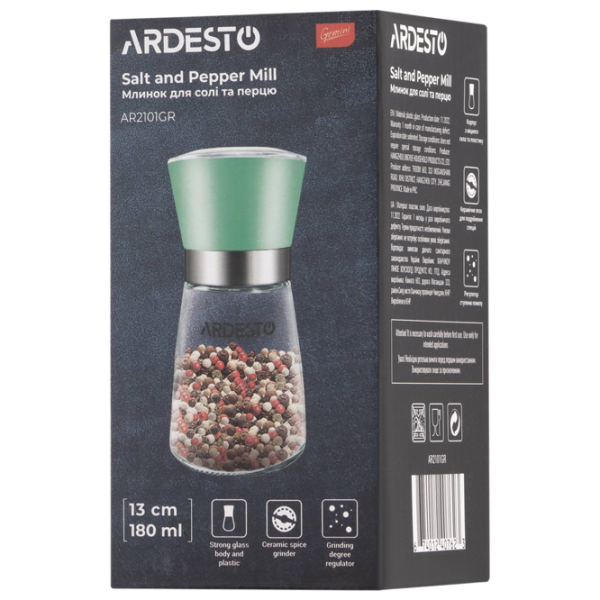 Râșnița de sare și piper Ardesto AR2101GR Green  photo 4