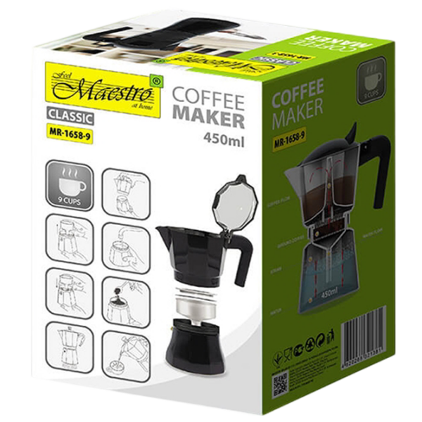 Cafetieră gheizer Maestro Mr-1658-9
Black 0.45l, Aluminiu photo 5