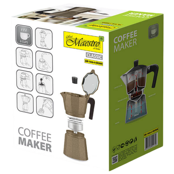 Cafetieră gheizer Maestro Mr-1666-6BROWN
Brown 0.3l, Aluminiu photo 5