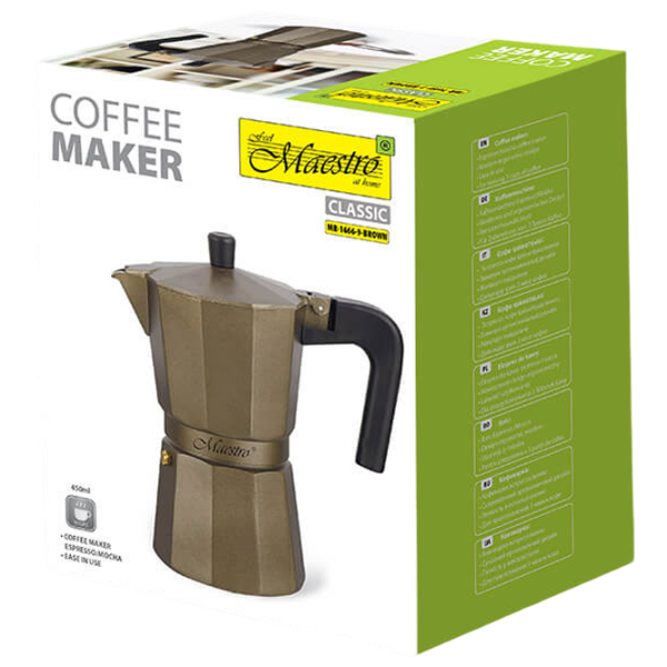 Cafetieră gheizer Maestro Mr-1666-9BROWN
Brown 0.45l, Aluminiu photo 4