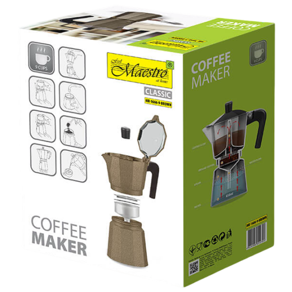 Cafetieră gheizer Maestro Mr-1666-9BROWN
Brown 0.45l, Aluminiu photo 5
