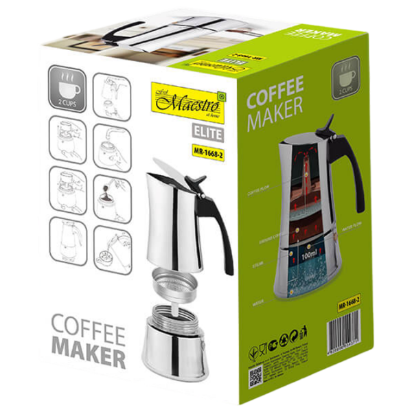 Cafetieră gheizer Maestro Mr-1668-2
Inox 0.1l, Aluminiu photo 5