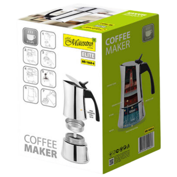 Cafetieră gheizer Maestro Mr-1668-6
Inox 0.3l, Aluminiu photo 5