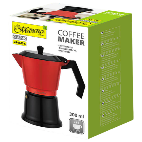 Cafetieră gheizer Maestro Mr-1657-6
Red 0.3l, Aluminiu photo 2