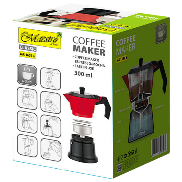 Cafetieră gheizer Maestro Mr-1657-6
Red 0.3l, Aluminiu photo 3
