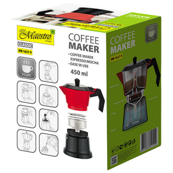 Cafetieră gheizer Maestro Mr-1657-9
Red 0.45l, Aluminiu photo 4