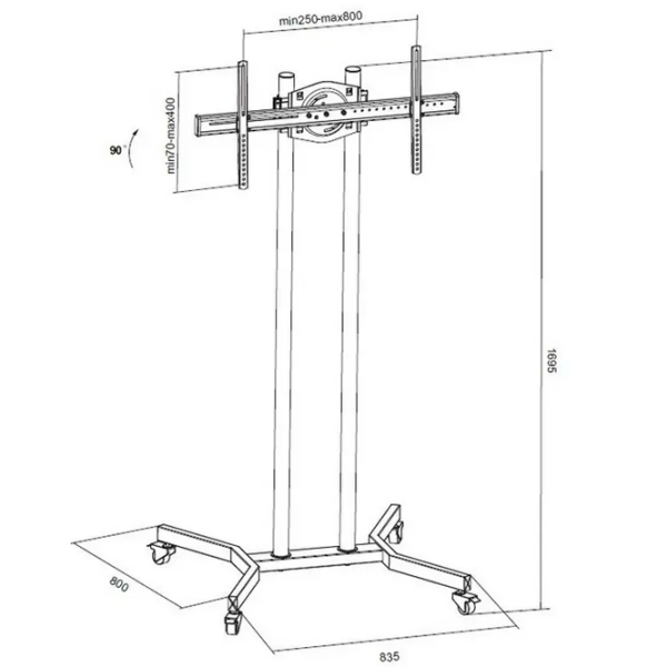 Suport TV Reflecta Stand 55P Black VESA 800 x 400 mm photo 7