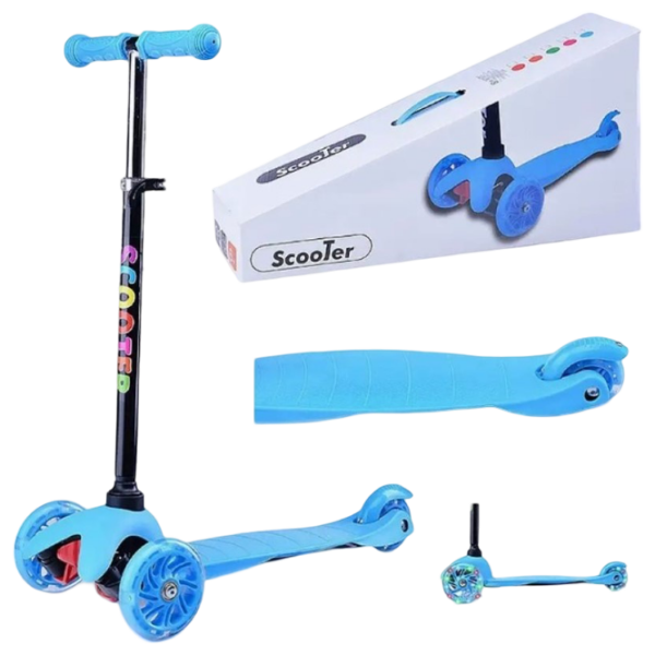 Trotinetă pentru copii cu trei roți 4Play Light (00-00841924) Blue 3 ani, 40 kg, Din PU photo 2