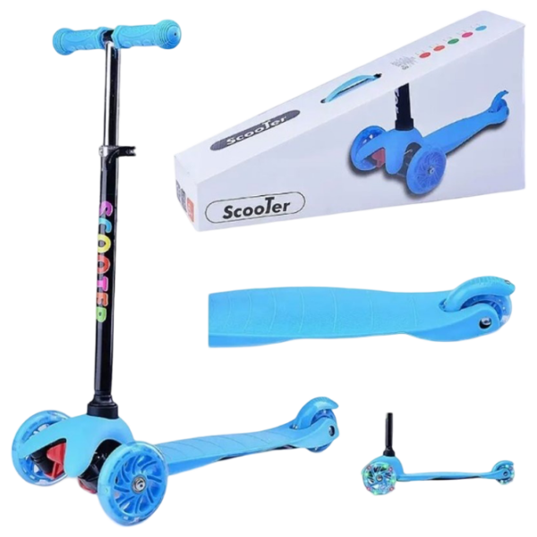 Trotinetă pentru copii cu trei roți 4Play Light (00-00841924) Blue 3 ani, 40 kg, Din PU photo 2