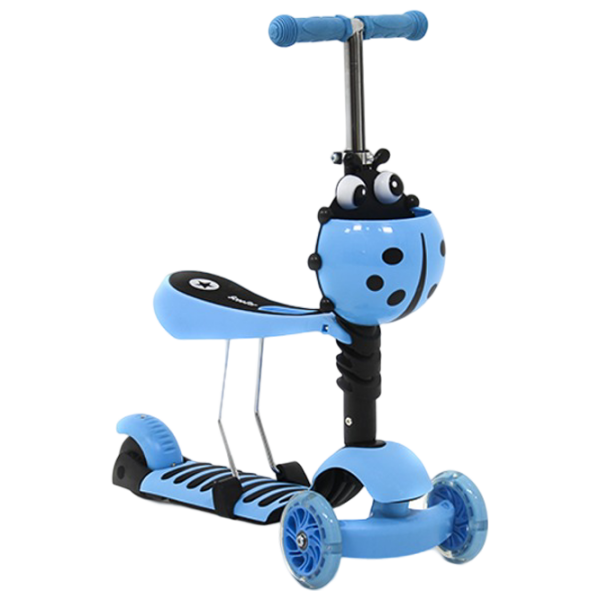 Детский трёхколёсный самокат 4Play LADY BUG (00-00841755) Синий 1 год, 35 кг, Полиуретановые photo 2