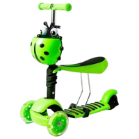 Детский трёхколёсный самокат 4Play LADY BUG (00-00841757) Зеленый 1 год, 35 кг, Полиуретановые
