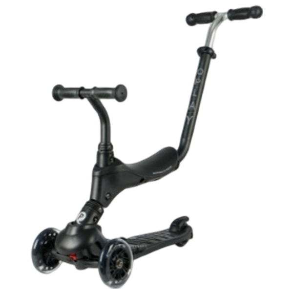 Детский трёхколёсный самокат Qplay Sema Pro (00-00716241) Черный 2 года, 50 кг, Полиуретановые photo 2