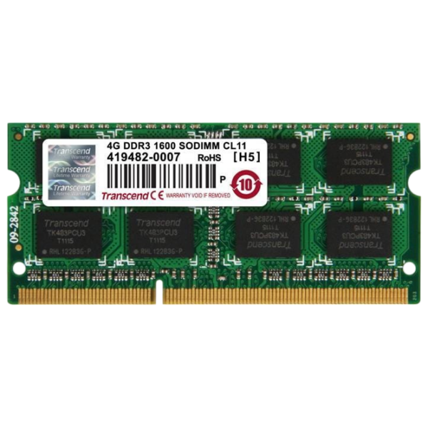Оперативная память 4 ГБ Transcend 419482-0007  SO-DIMM, DDR3, 1600 МГц photo 1