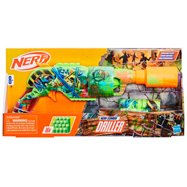 Бластер Hasbro Nerf Zombie Blaster Driller F8960 Зеленый патронный, Стрел, 8+ photo 2