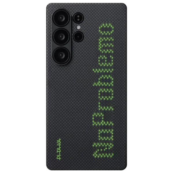Husă pentru smartphone Samsung Galaxy S25 Ultra 5G (Tactile Woven) Green Black Pitaka, PC, MagSafe Back photo 1
