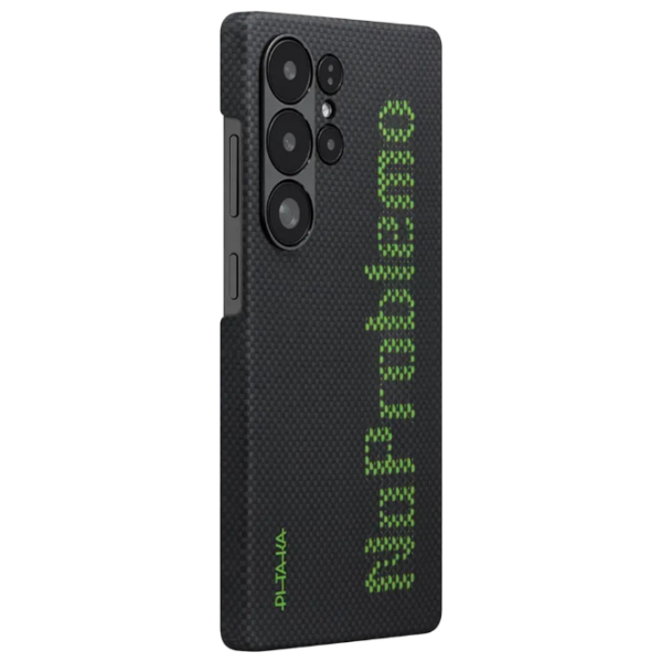 Husă pentru smartphone Samsung Galaxy S25 Ultra 5G (Tactile Woven) Green Black Pitaka, PC, MagSafe Back photo 2