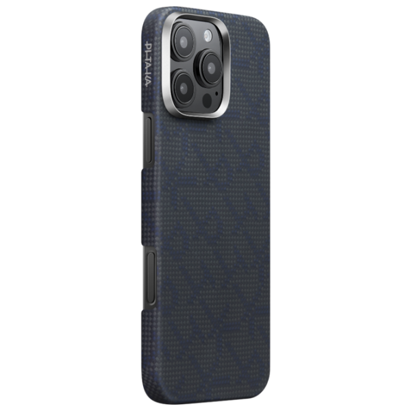 Чехол для смартфона Apple iPhone 16 Pro Max (Monogram Tactile Woven) Синий Черный Pitaka, PC, MagSafe Back photo 2