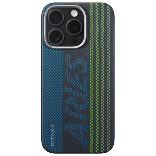 Чехол для смартфона Apple iPhone 16 Pro Max (Luminous Tactile Woven) Зелёный Синий Pitaka, PC, MagSafe Back